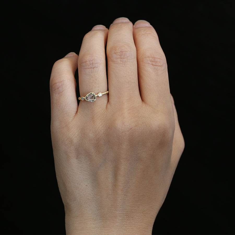 0.33ct grey diamond Muguet ring