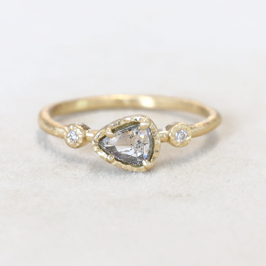 0.33ct grey diamond Muguet ring