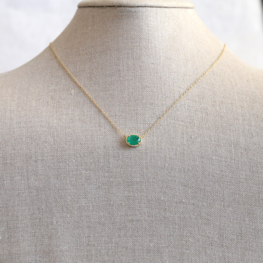 1.58ct Colombian Emerald necklace
