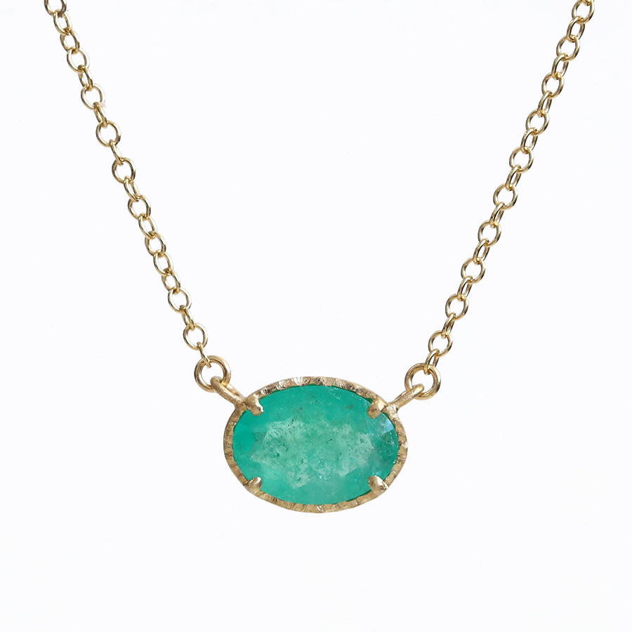 2.41ct Colombian Emerald necklace