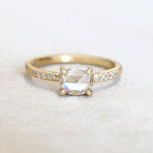 0.66ct Colorless rose cut diamond ring