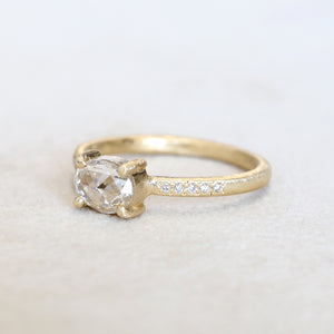 0.66ct Colorless rose cut diamond ring