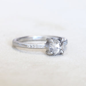 0.83ct slat & pepper diamond ring