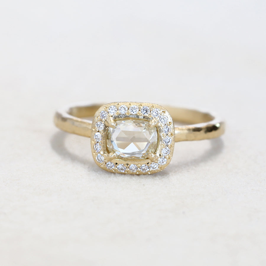 0.51ct rose cut diamond ring