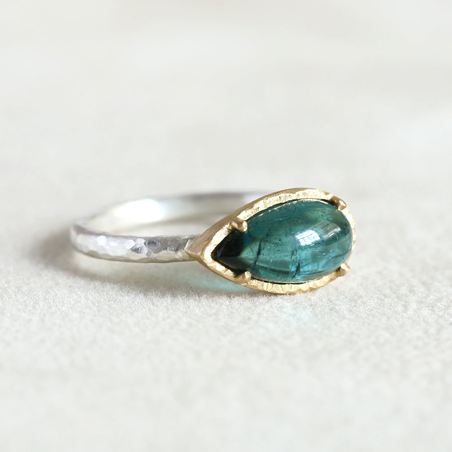 2.34ct Blue Green tourmaline ring