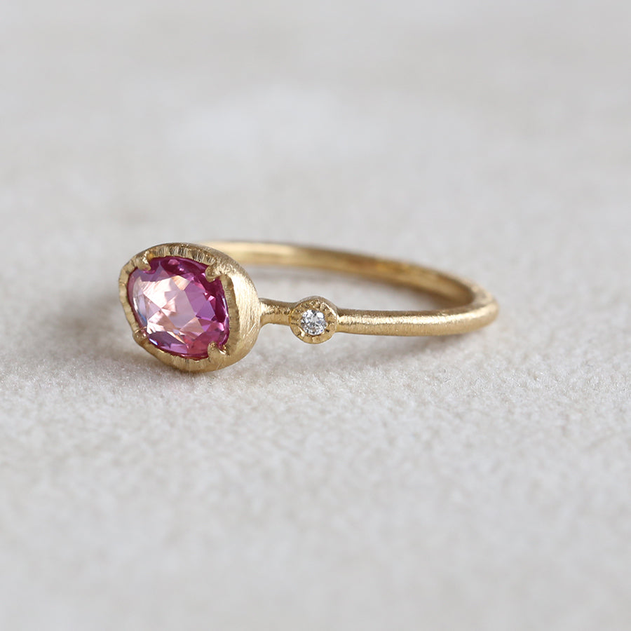 0.81ct Untreated Pink Sapphire Muguet ring