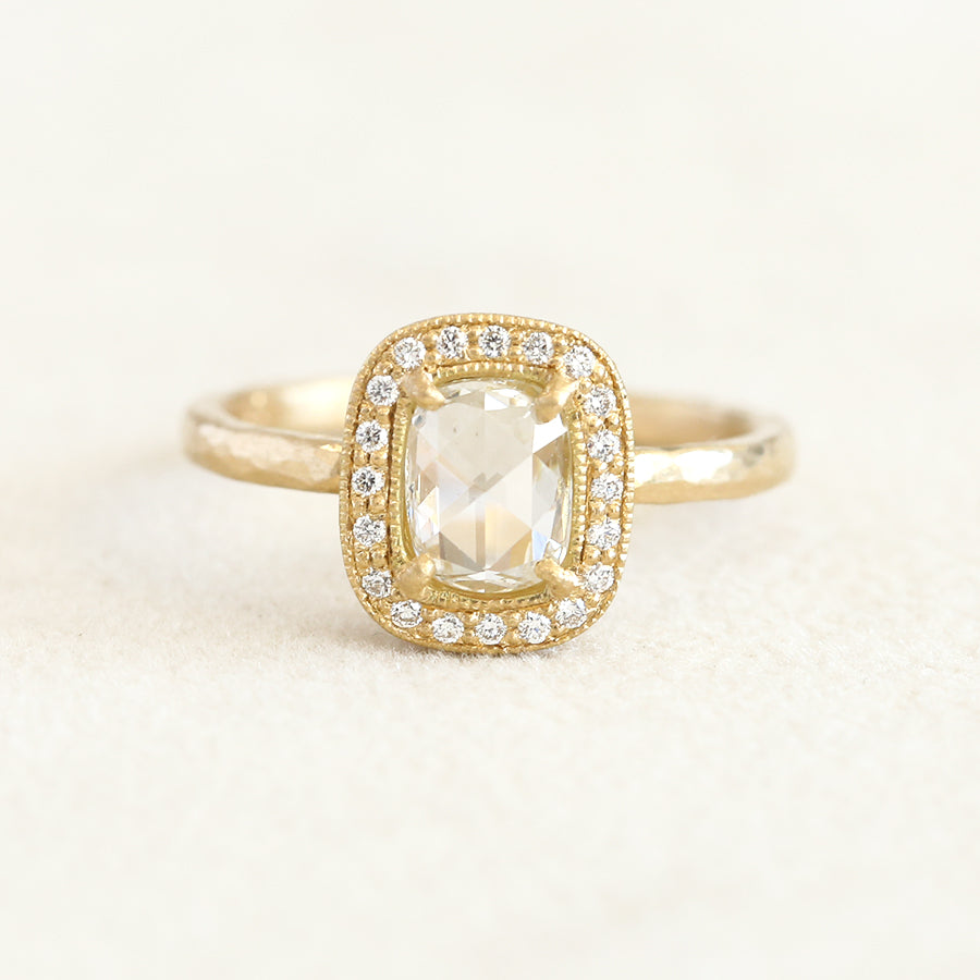 0.77ct Colorless diamond halo ring