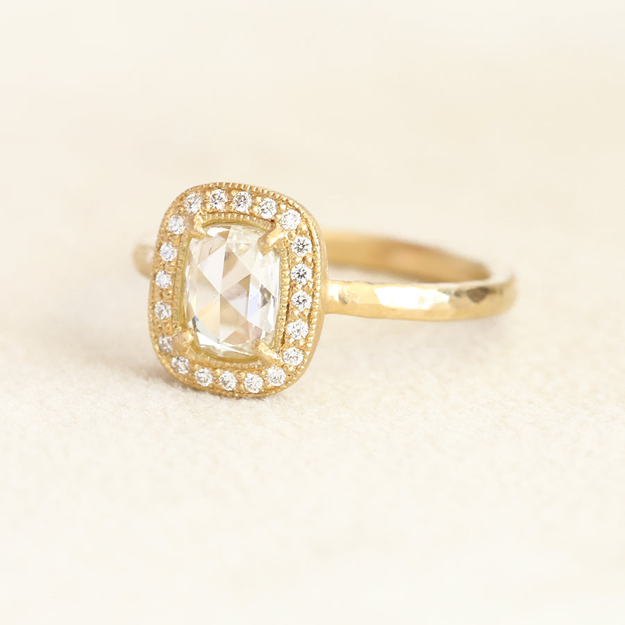 0.77ct Colorless diamond halo ring