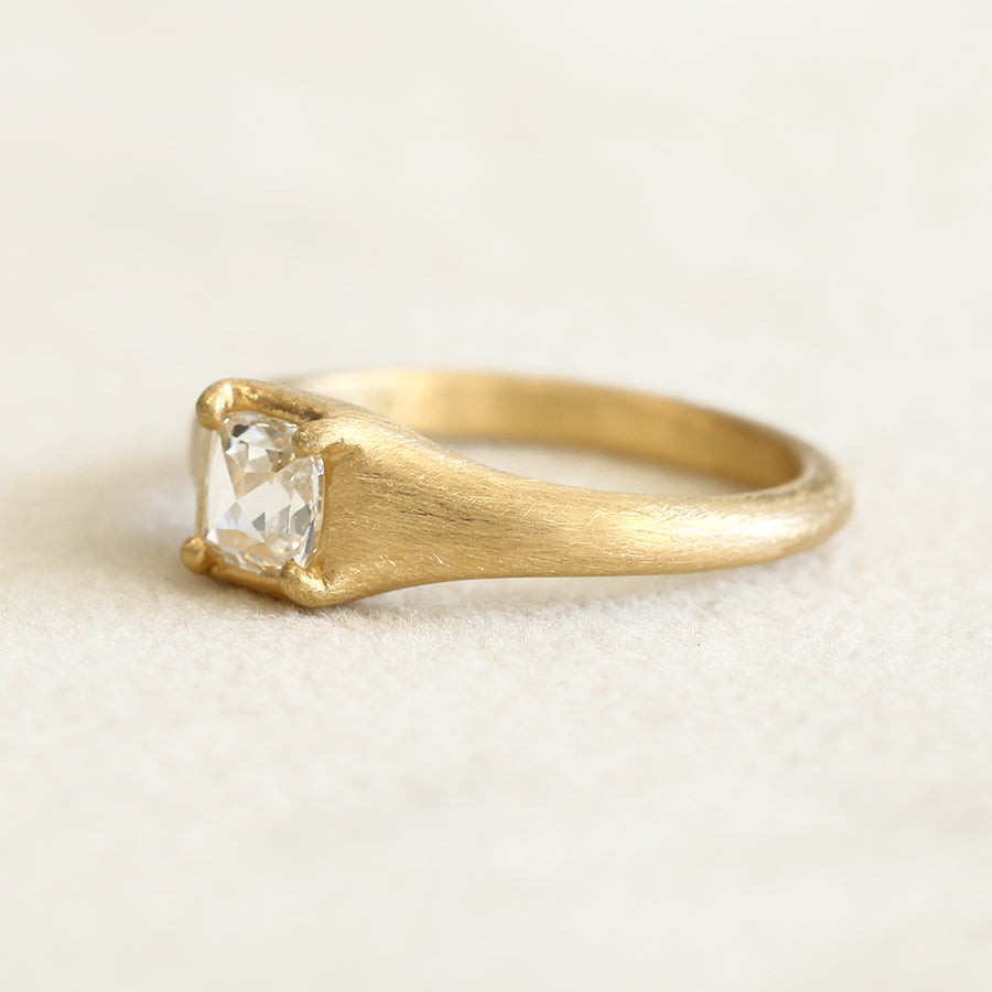 0.35ct Light Champagne rose cut diamond Zen ring