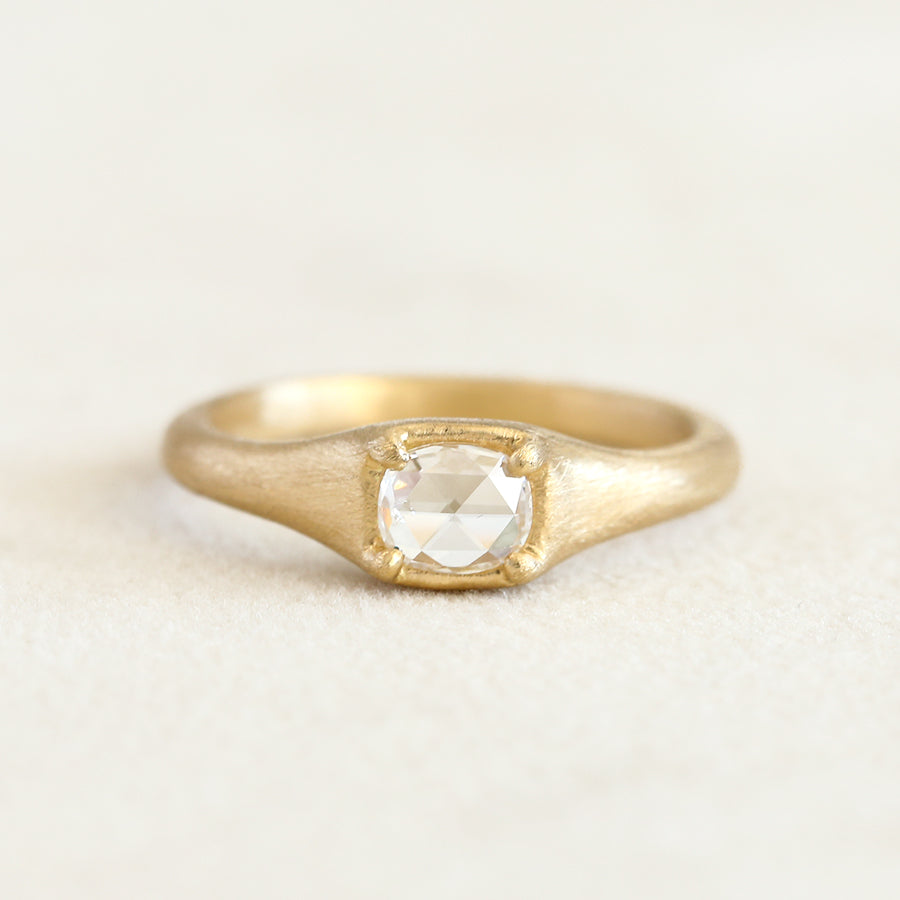 0.36ct Colorless rose cut diamond Zen ring