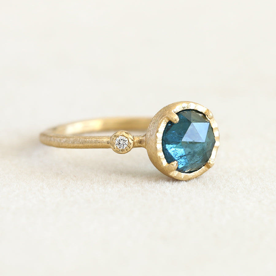 1.16ct Blue Tourmaline Muguet ring