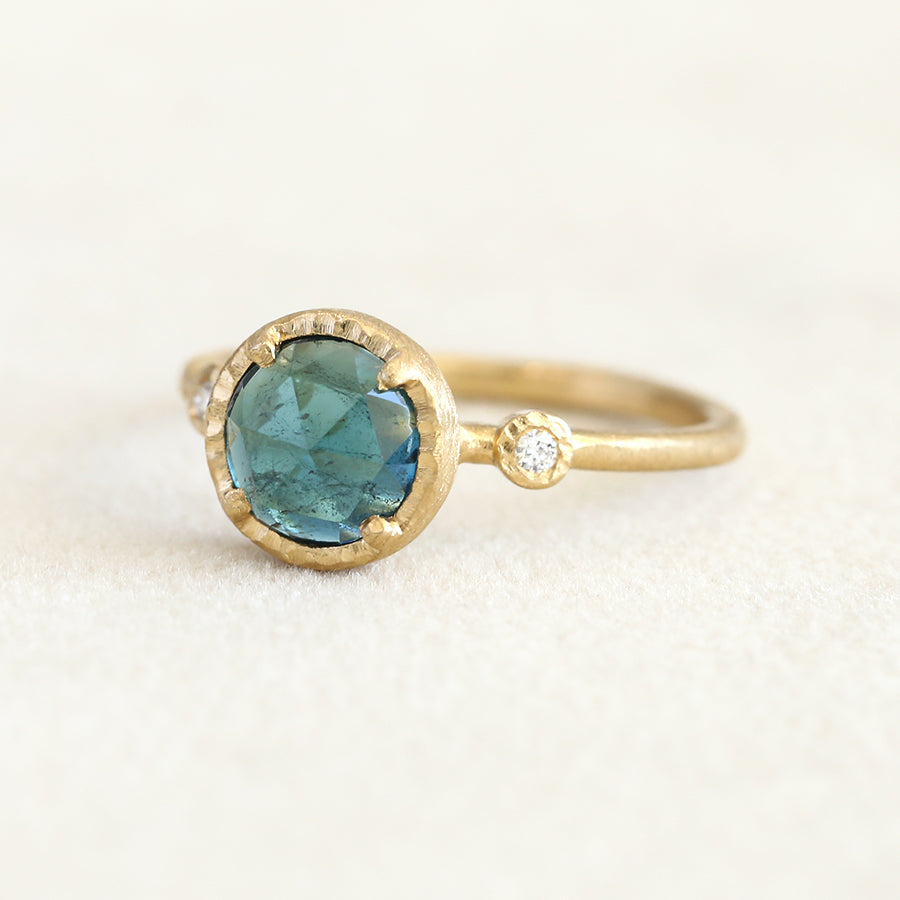 1.16ct Blue Tourmaline Muguet ring