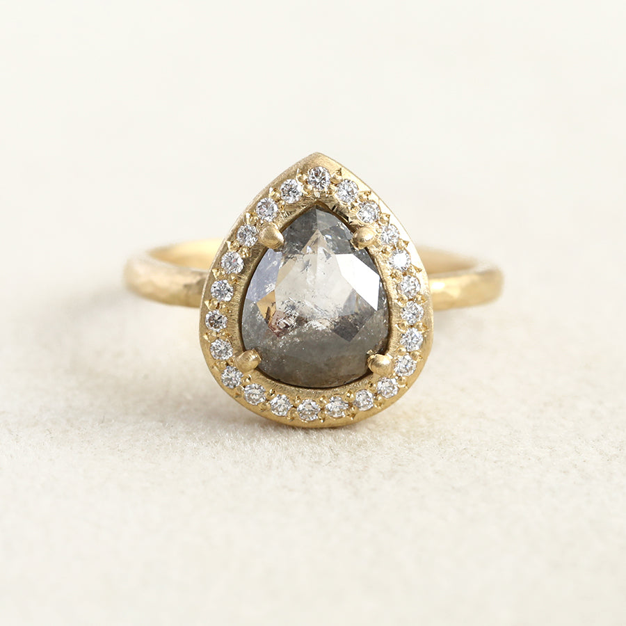 1.59ct two-tone diamond halo ring