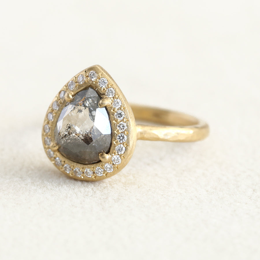 1.59ct two-tone diamond halo ring