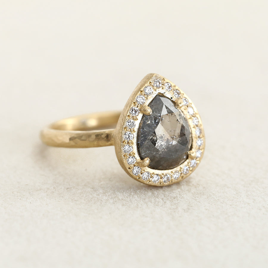 1.59ct two-tone diamond halo ring