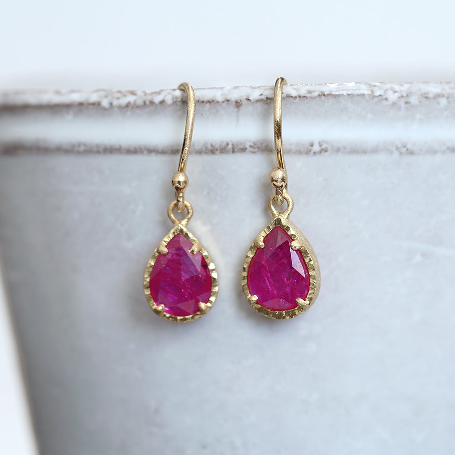 Rose cut ruby earrings 1.36ct