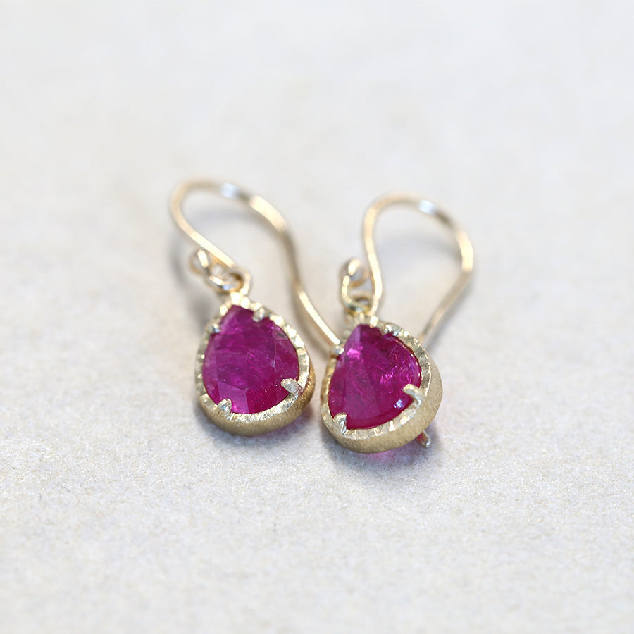 Rose cut ruby earrings 1.36ct