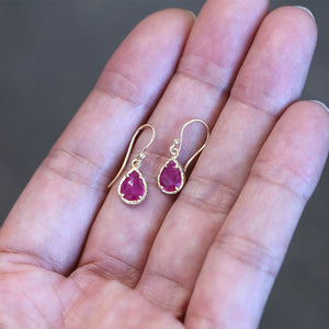 Rose cut ruby earrings 1.36ct