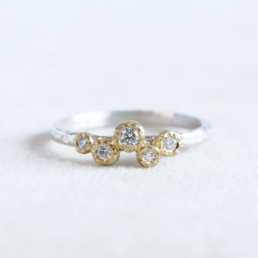 Moonlight 5-bezel ring 0.16ct diamond