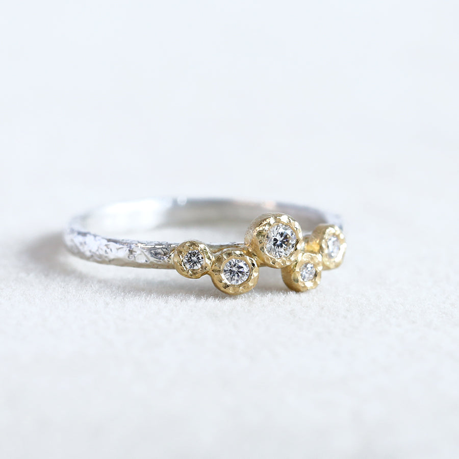 Moonlight 5-bezel ring 0.16ct diamond