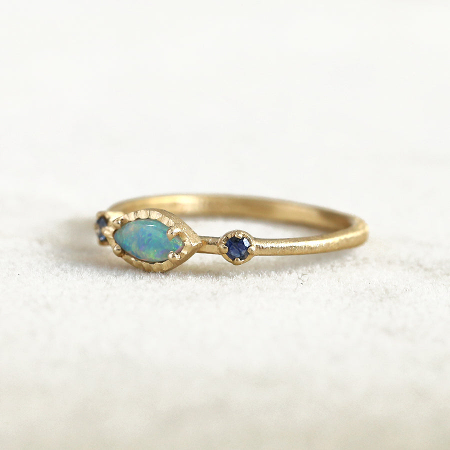 Marquis Opal Sapphire Trio ring