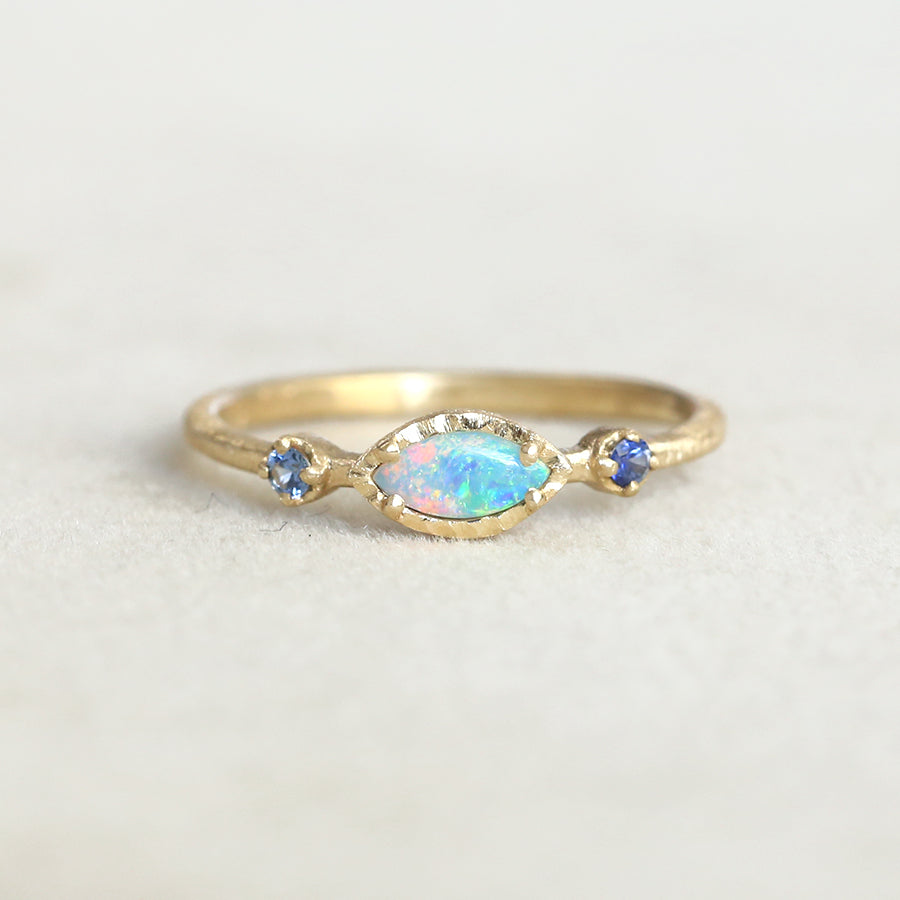 Marquis Opal Sapphire Trio ring