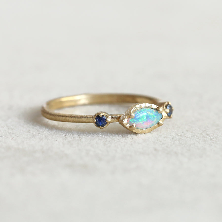 Marquis Opal Sapphire Trio ring