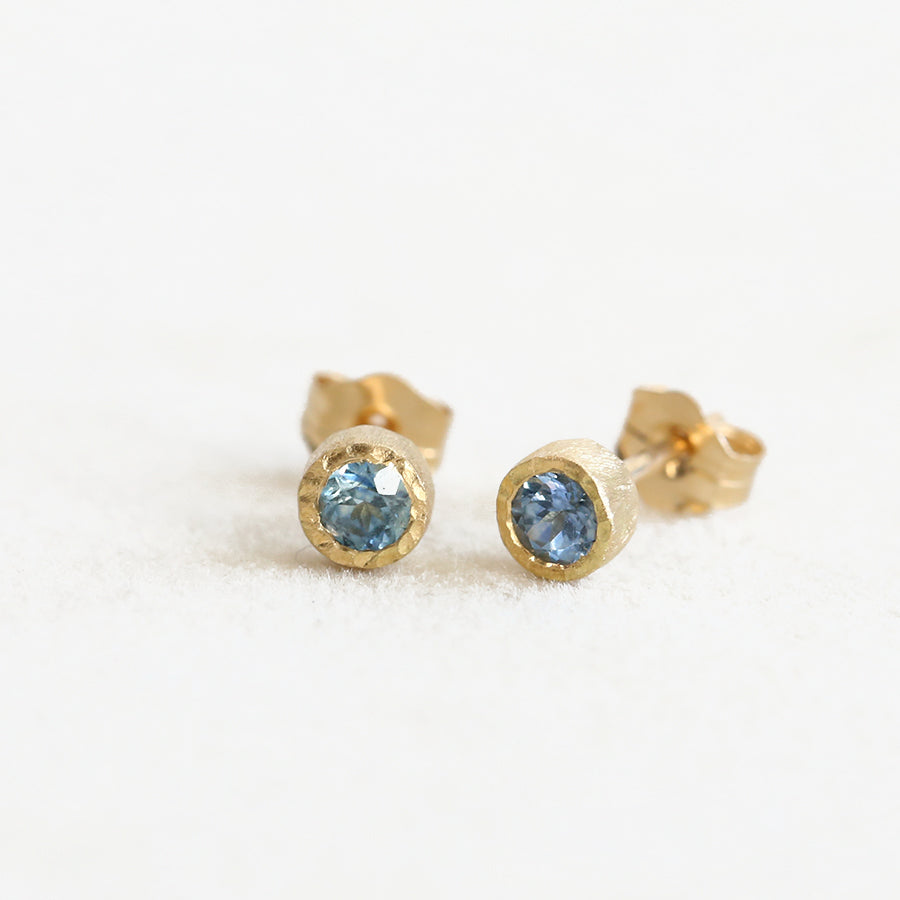 3mm Montana Sapphire bezel studs