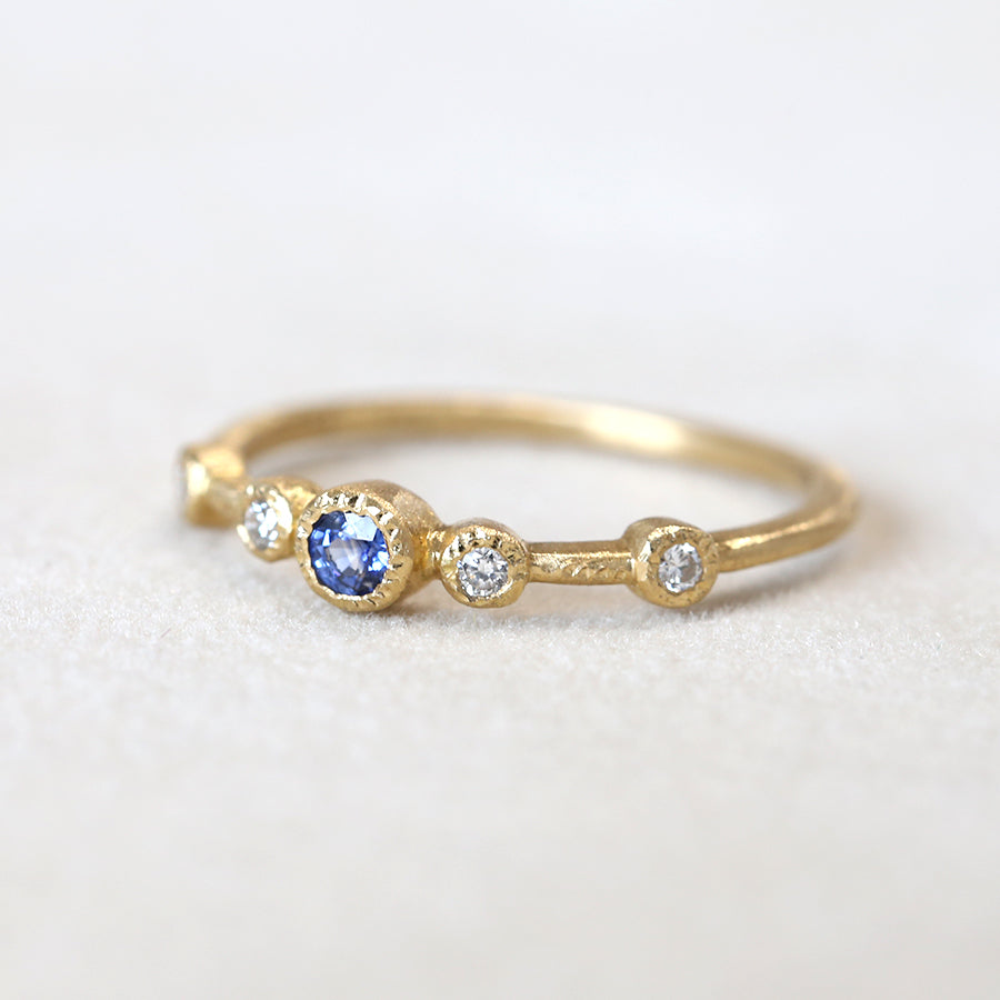 0.1ct blue sapphire ring
