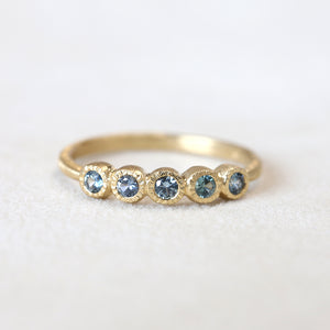 5 bezel Montana sapphire ring