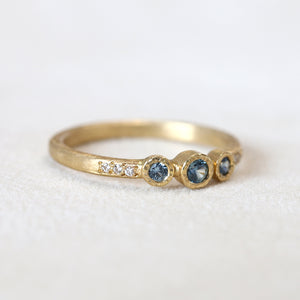 3 bezel Montana sapphire ring