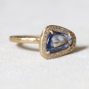 1.69ct blue sapphire halo ring
