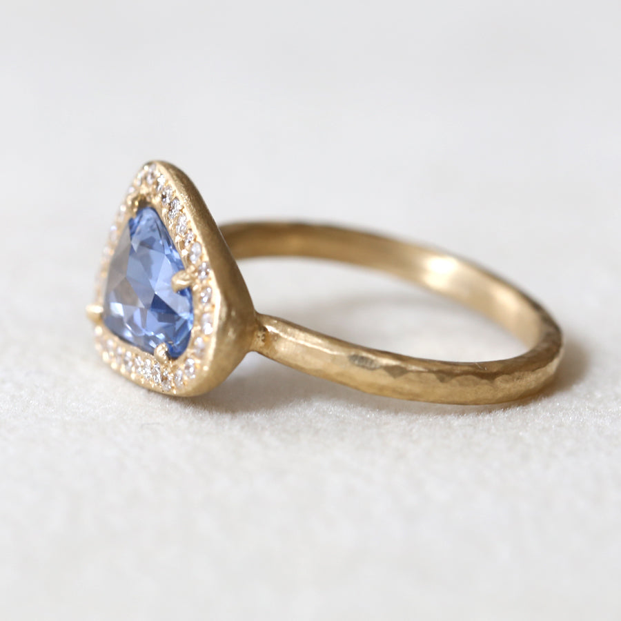 1.69ct blue sapphire halo ring