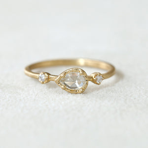 0.18ct clear rose cut diamond Muguet Ring