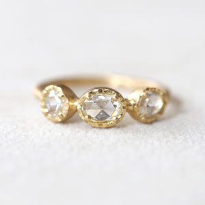0.53ct colorless rose cut diamond ring