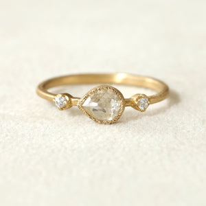 0.58ct light grey diamond Muguet Ring