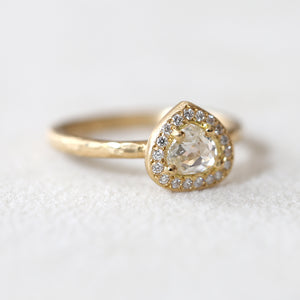 0.42ct colorless rose cut diamond ring