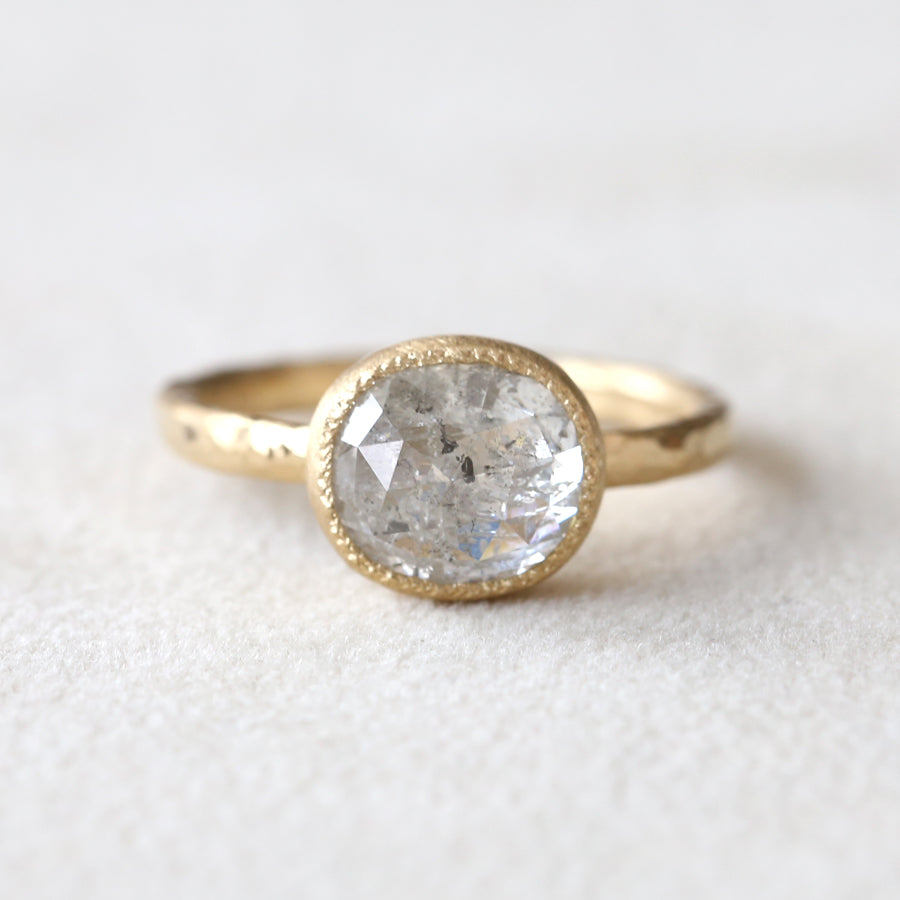 3.11ct Icy grey diamond ring
