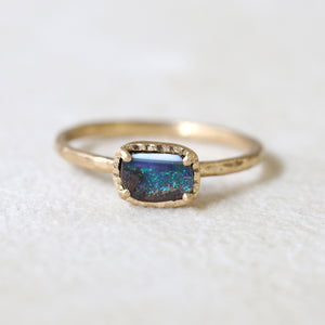 Australian boulder opal ring
