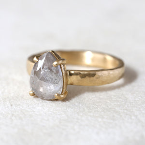 2.14ct milky grey diamond ring
