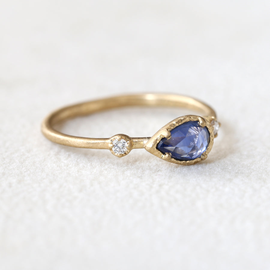 0.50ct Blue Sapphire Muguet Ring
