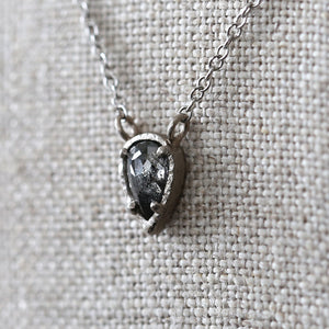 0.70ct dark salt & pepper diamond necklace