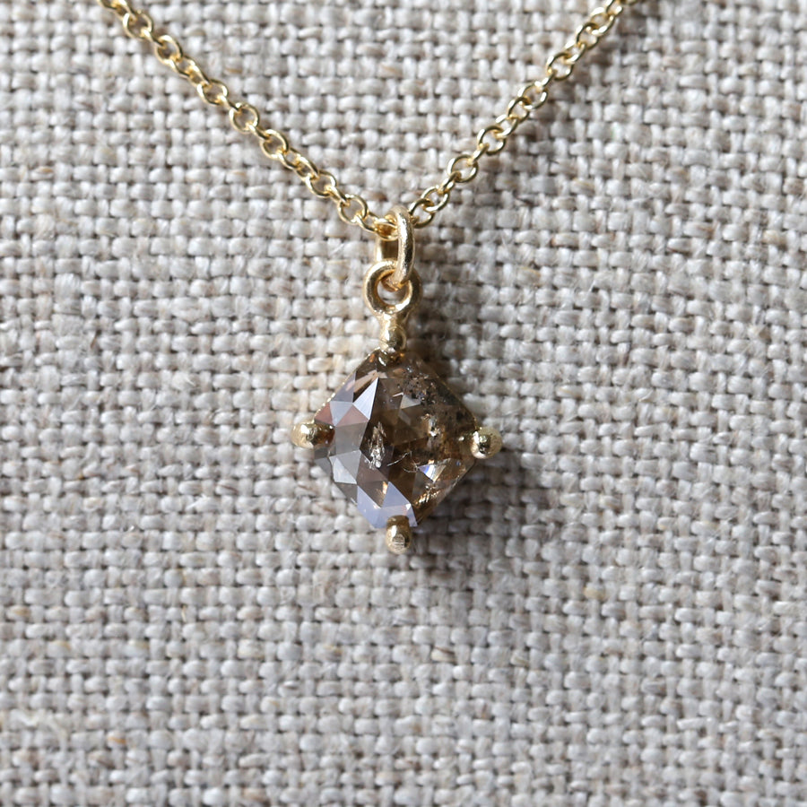 0.72ct brown diamond necklace