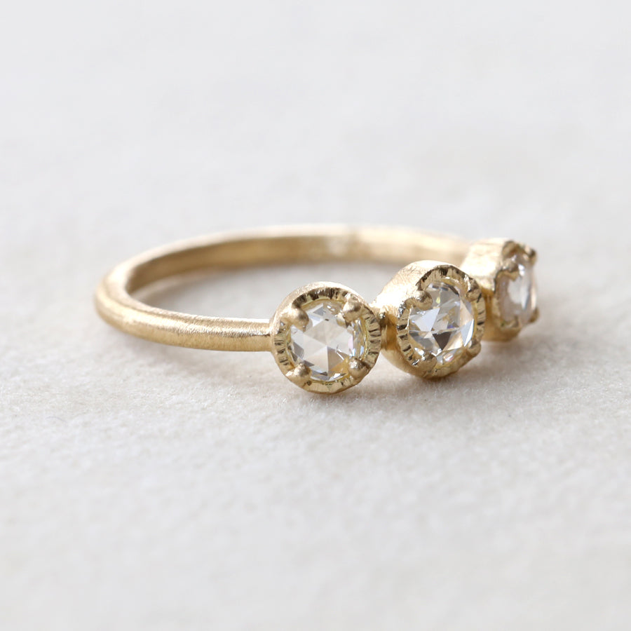 0.60ct colorless rose cut diamond ring