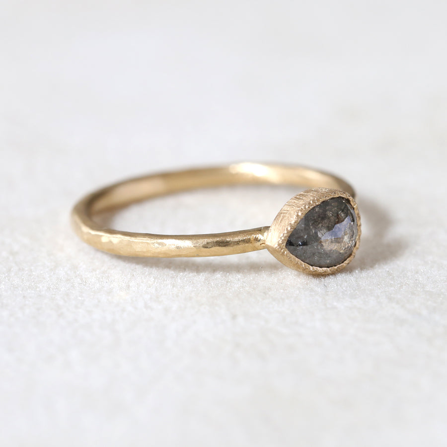 0.60ct dark grey diamond ring