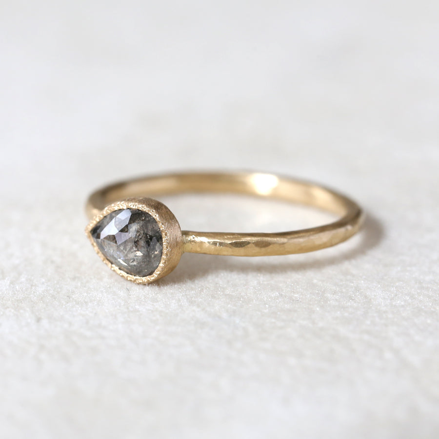 0.60ct dark grey diamond ring