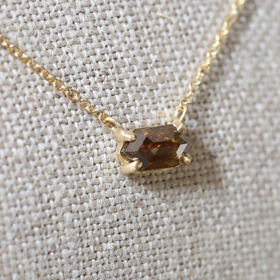 0.73ct brown diamond necklace