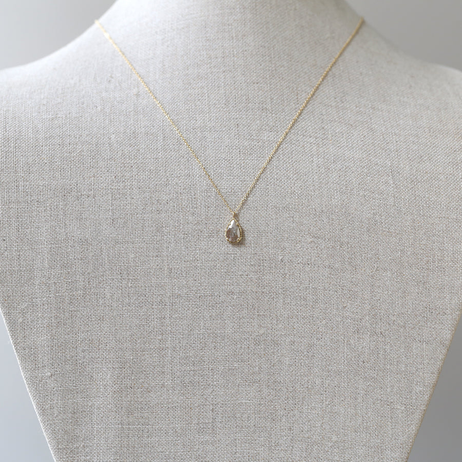 1.18ct grey peach diamond necklace
