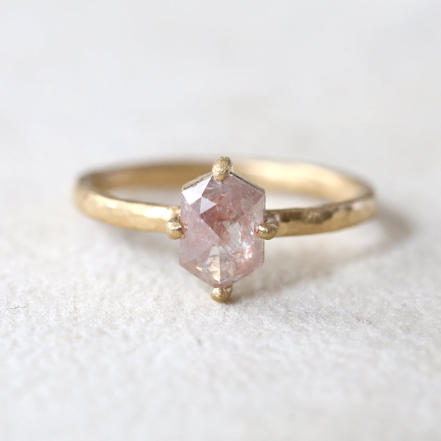 0.96ct Peach diamond ring