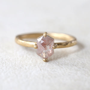 0.96ct Peach diamond ring